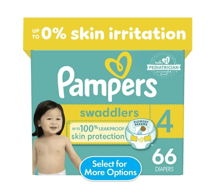 Pampers Swaddlers Baby Diapers Size 4, 66 Count