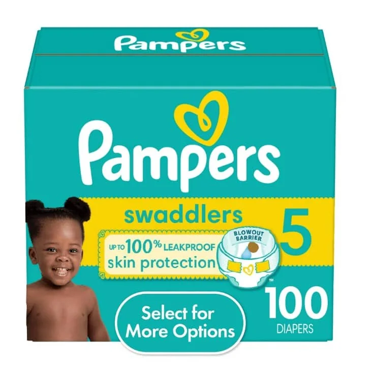 Pampers Swaddlers Baby Diapers Size 5, 100 Count