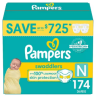 Pampers Swaddlers Baby Diapers Size Newborn, 136 Count