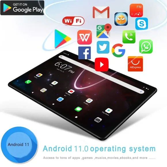 Color: Pink, Bundle: Bundle 2 - New 10.1 Inch Android Tablet Pc Google Play Dual Cameras Octa Core Dual SIM Phone Call Tablets Bluetooth Wifi 4GB RAM 64GB ROM - Image 6