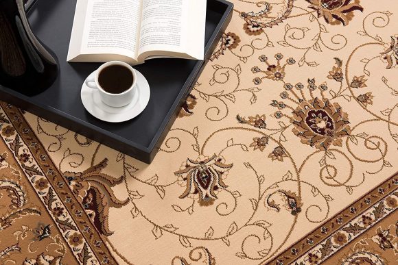 20' Runner Beige and Ivory Oriental Power Loom Runner Rug - Image 6