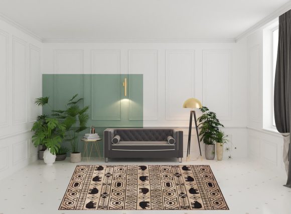 8' X 10' Ivory And Black Southwestern Power Loom Stain Resistant Area Rug - Image 3