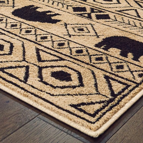 8' X 10' Ivory And Black Southwestern Power Loom Stain Resistant Area Rug - Image 4