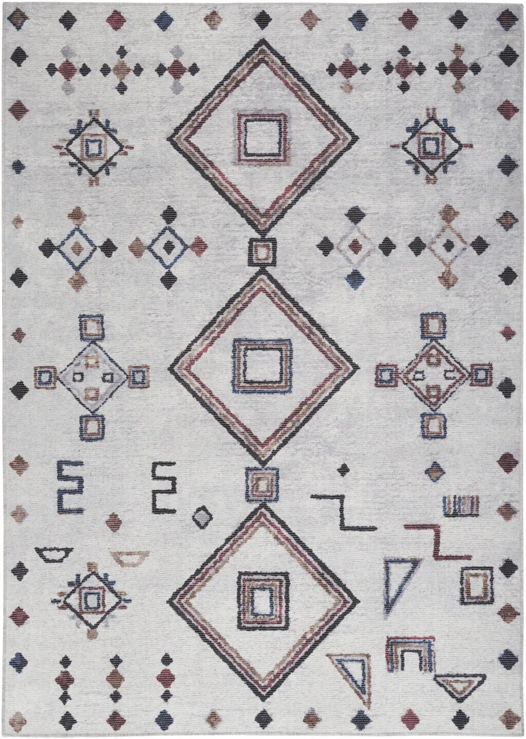 4' X 6' Ivory and Gray Geometric Power Loom Area Rug - Image 3