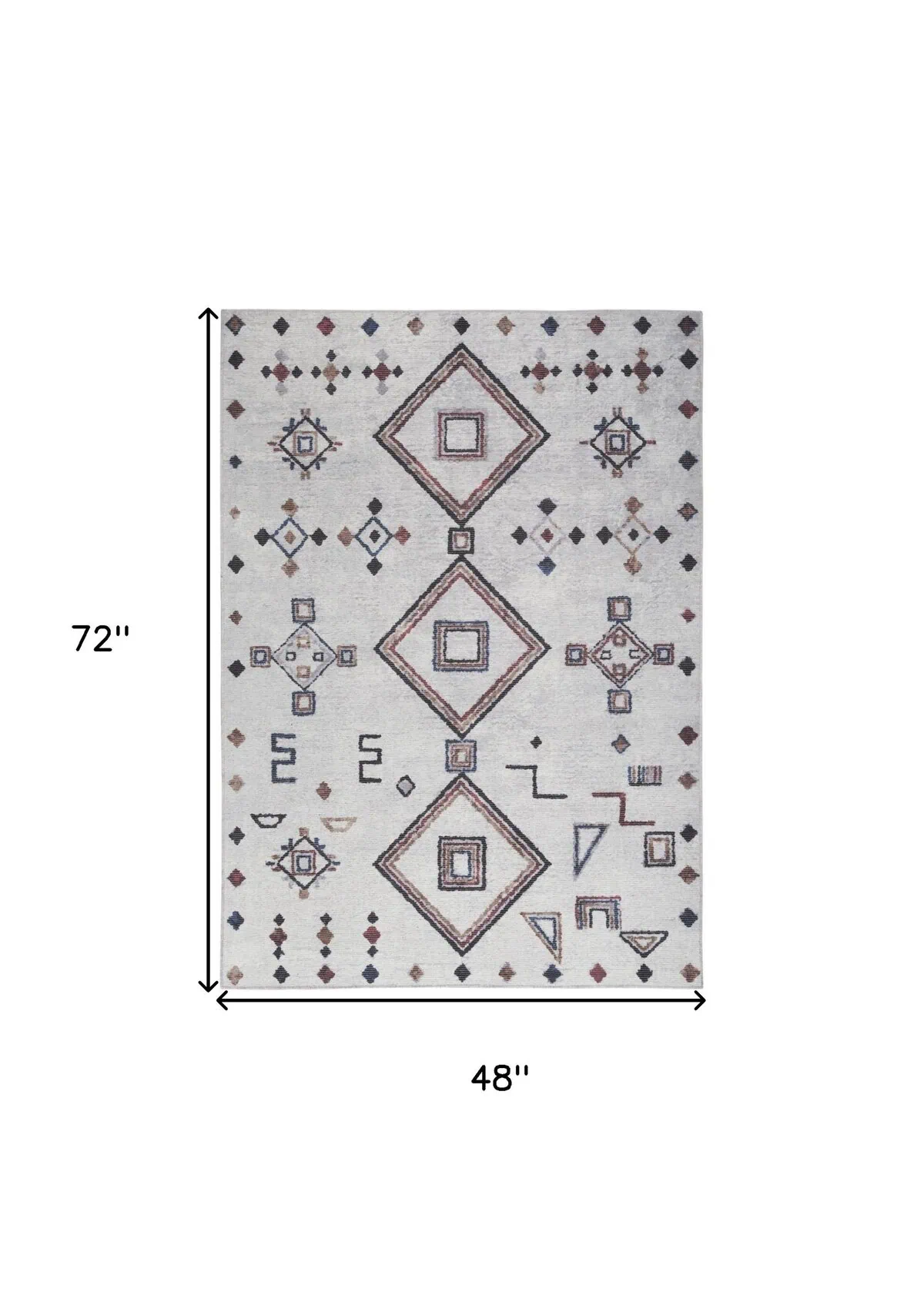 4' X 6' Ivory and Gray Geometric Power Loom Area Rug - Image 4
