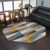 Rugsotic Carpets Hand Tufted Wool Octagon Area Rug Geometric