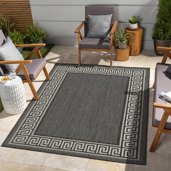 Sunshine GC_HAR2002 Anthracite 7 ft. 10 in. x 10 ft. 3 in. Indoor/Outdoor Area Rug - Image 3