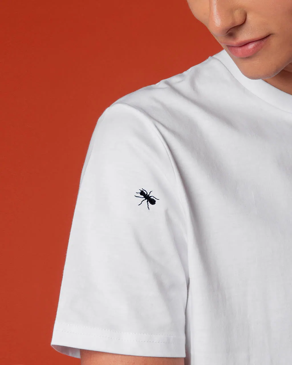 Ants Embroidered T-Shirt White Men - Image 2