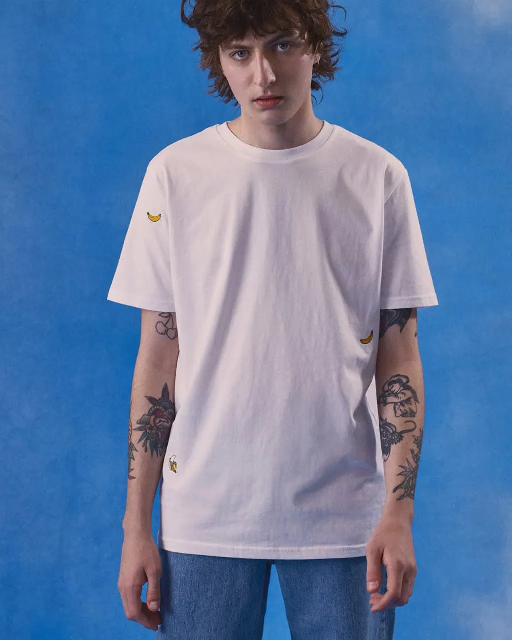 Bananas Embroidered T-Shirt White Men - Image 2