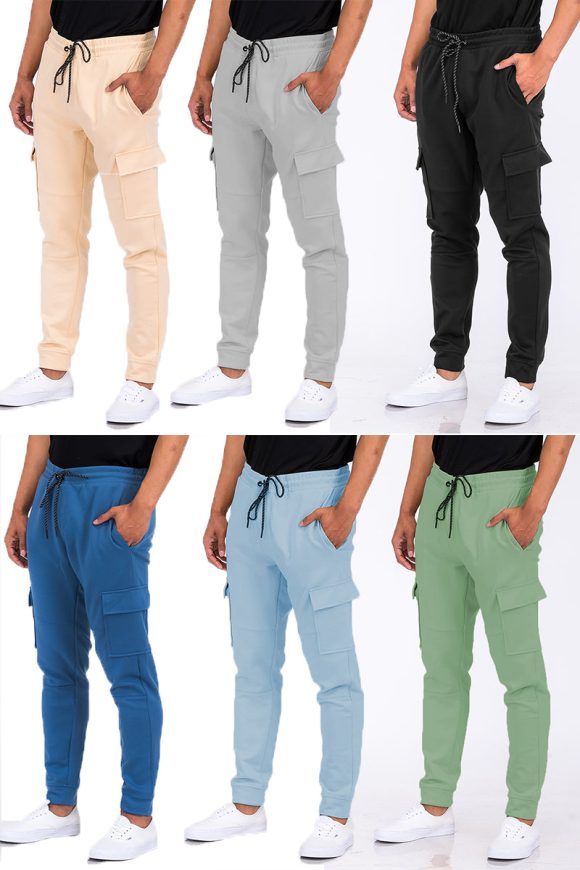 Cotton Blend Cargo Joggers - Image 2