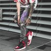 Hip Hop Men Jogger Denim Pants Skinny Washed Distressed Jeans Graffiti Print Streetwear Destroyed Ripped Jeans - Image 2