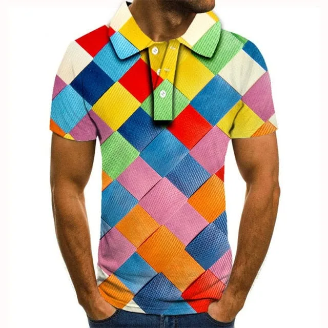 Polo shirt men men clothing polo shirt men Summer Men's Short Sleeve Polo Shirt High Quality Men Printed Polo Shirt - Image 2