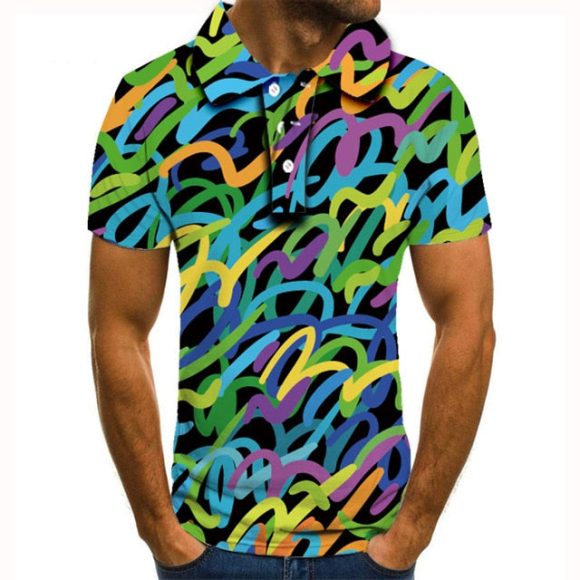Polo shirt men men clothing polo shirt men Summer Men's Short Sleeve Polo Shirt High Quality Men Printed Polo Shirt - Image 93