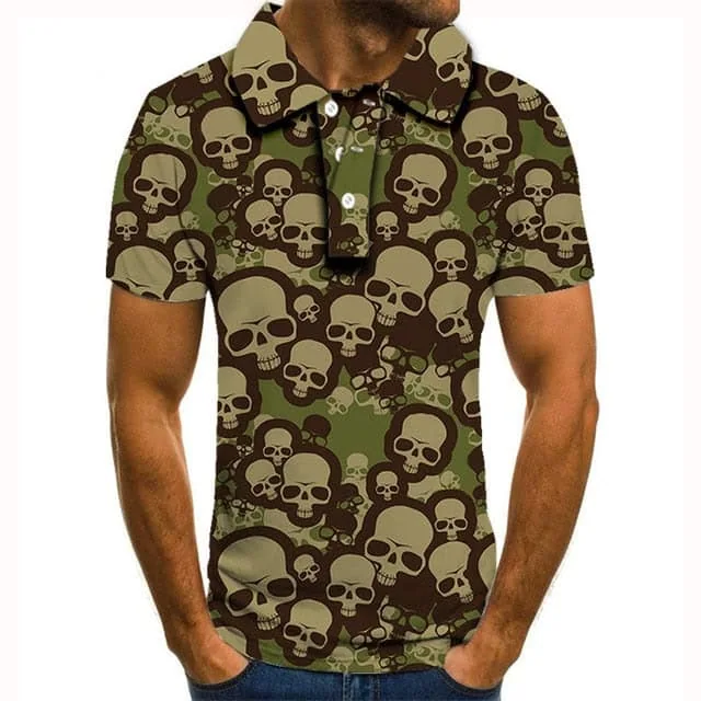 Polo shirt men men clothing polo shirt men Summer Men's Short Sleeve Polo Shirt High Quality Men Printed Polo Shirt - Image 103