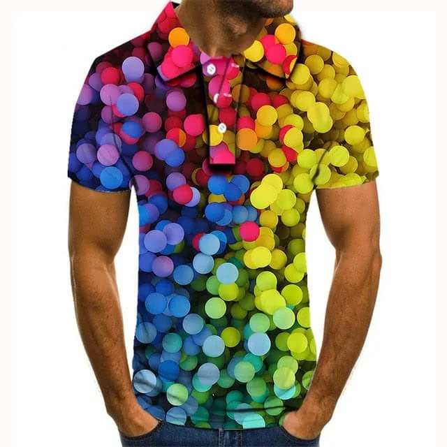 Polo shirt men men clothing polo shirt men Summer Men's Short Sleeve Polo Shirt High Quality Men Printed Polo Shirt - Image 75