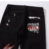 Men Jeans Hip Hop Graffiti Skull Letter Print Denim Pants Skinny Hole High Street - Image 4