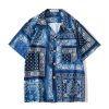 Fashion Korean Shirts Men Women Vintage Hawaiian Trend Casual Streetwear Hip Hop Shirt Orange Short Sleeve Tops Clothes