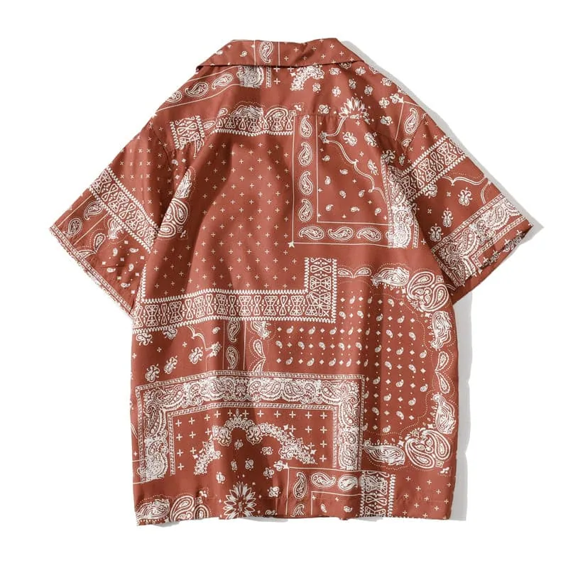 Fashion Korean Shirts Men Women Vintage Hawaiian Trend Casual Streetwear Hip Hop Shirt Orange Short Sleeve Tops Clothes - Image 5