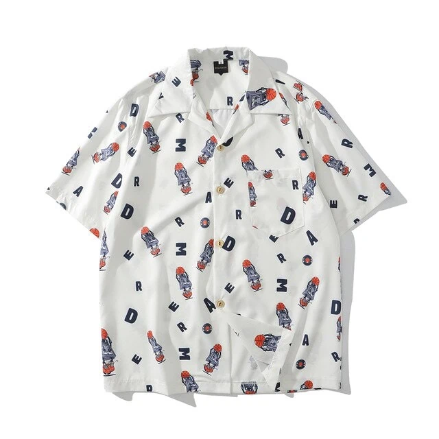 Hip Hop Print Holiday Shirts Short Sleeve Summer Beach Streetwear Green Hawaiian Shirts Men Casual Harajuku Aloha Shirt - Image 6