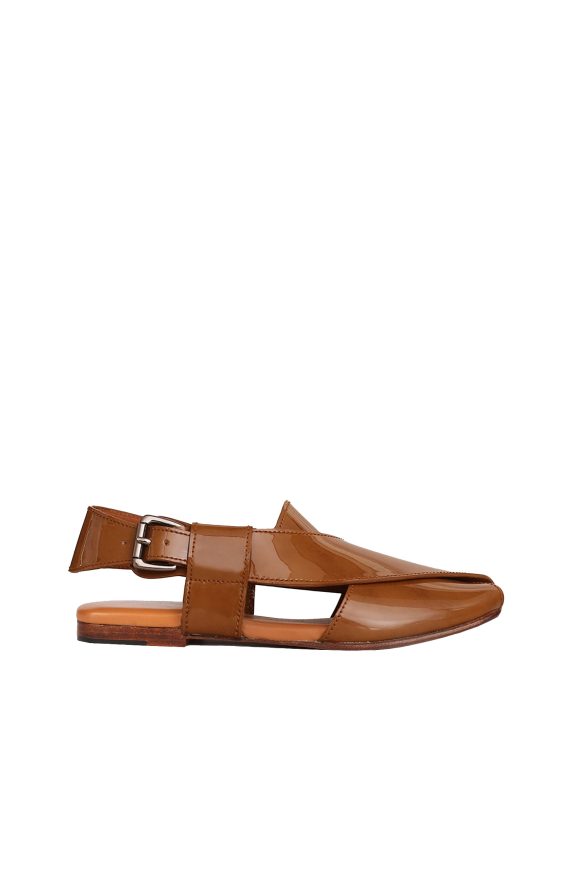 Lane Flat Leather Peshawari Sandals For Women - Image 2