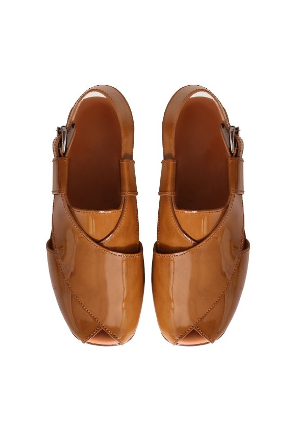 Lane Flat Leather Peshawari Sandals For Women - Image 4