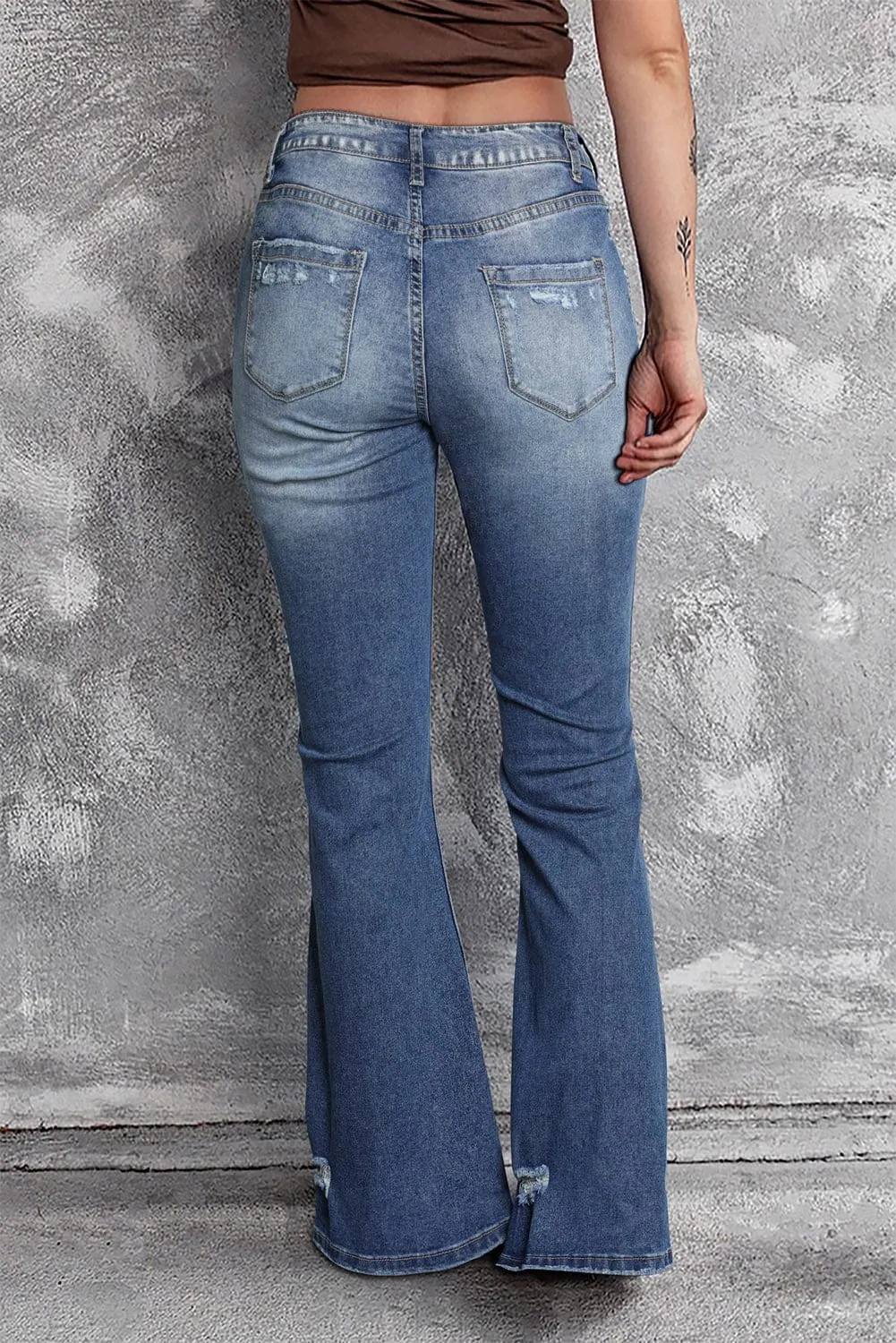Angelina Distressed Flare Jeans - Image 3