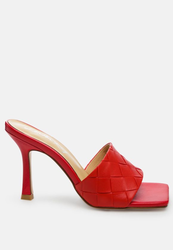 Carmen Woven Strap Mid Heel Sandals - Image 12