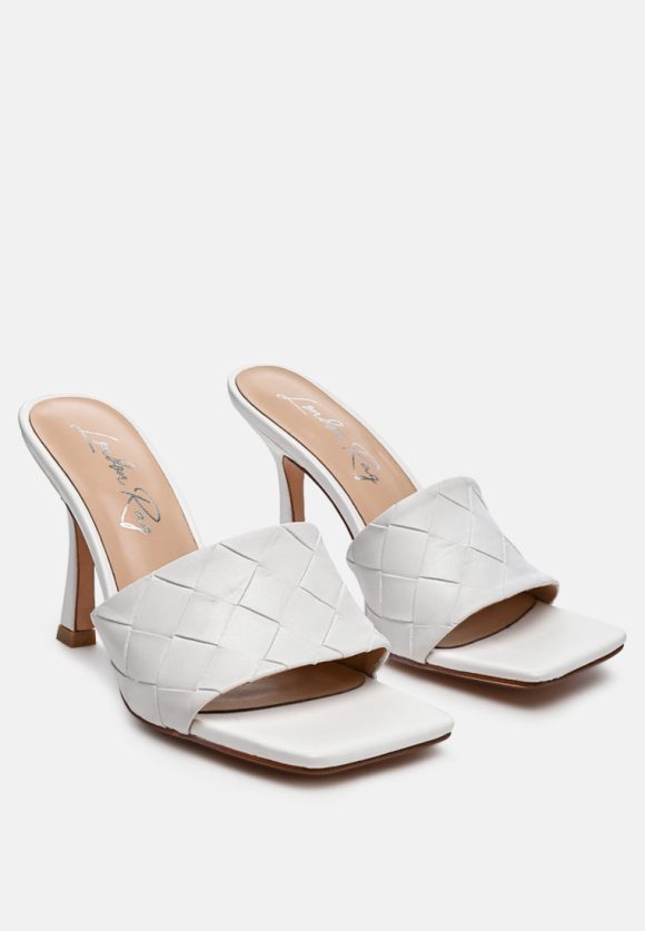 Carmen Woven Strap Mid Heel Sandals - Image 2