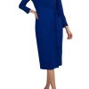 Evan Picone Women 3/4 Sleeve Midi Wrap Dress