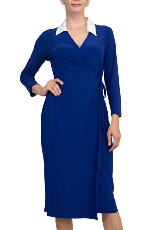 Evan Picone Women 3/4 Sleeve Midi Wrap Dress - Image 2