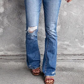 Angelina Distressed Flare Jeans