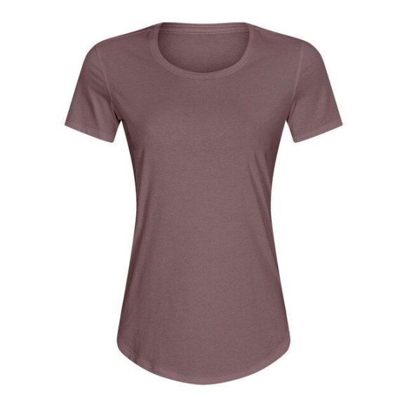 Cotton Yoga Exercise Workout T-shirt Women Anti-sweat Hip-length Running Fitness Gym Short Sleeve Shirts Tee - Image 27