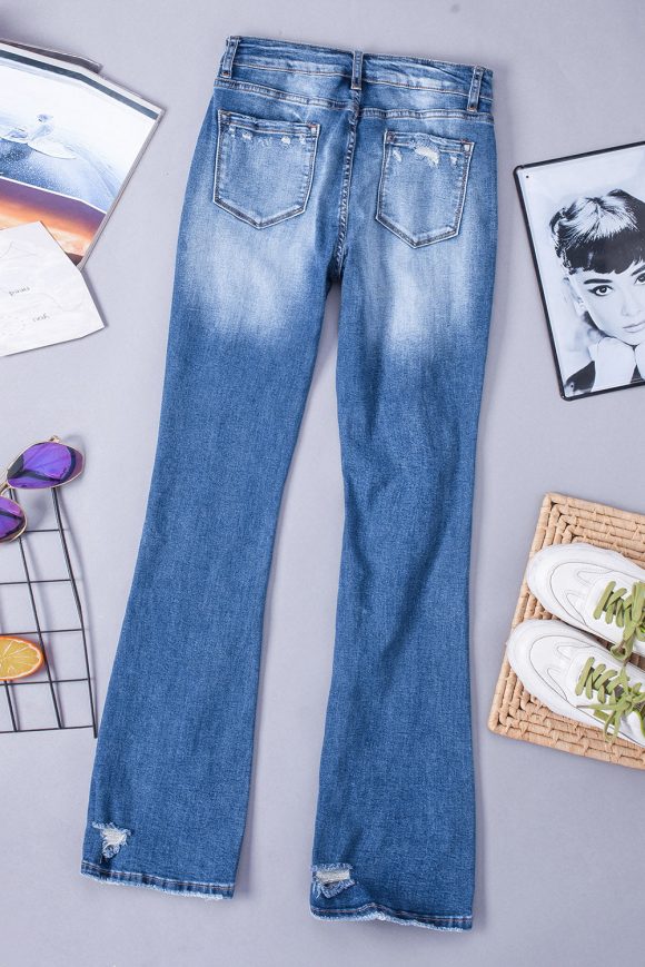 Angelina Distressed Flare Jeans - Image 5