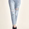 RISEN Distressed Slim Cropped Jeans