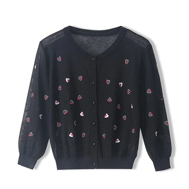 Fashion Women Blouse Tops Long Sleeve O-Neck Short Crop Tops Shirts Summer Womens Perspective Cardigan - Image 4