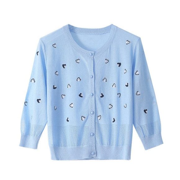 Fashion Women Blouse Tops Long Sleeve O-Neck Short Crop Tops Shirts Summer Womens Perspective Cardigan - Image 10