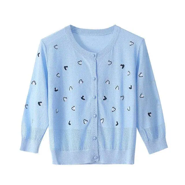 Fashion Women Blouse Tops Long Sleeve O-Neck Short Crop Tops Shirts Summer Womens Perspective Cardigan - Image 2