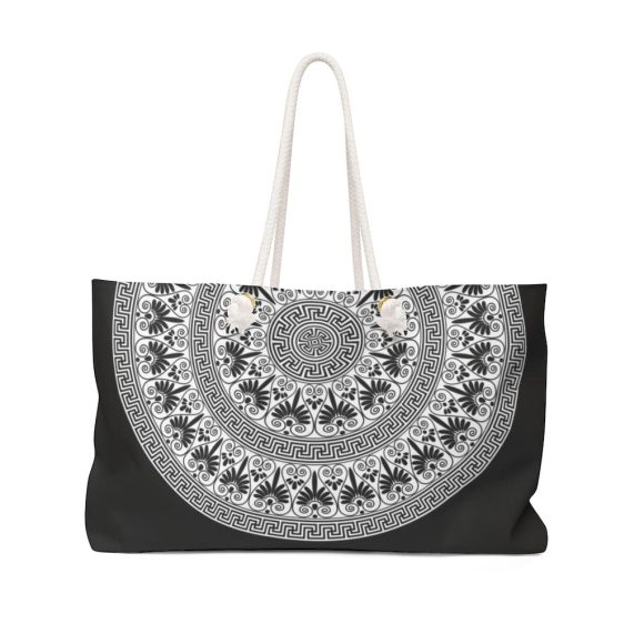 Weekender Tote Bag - Black and White Bohemian
