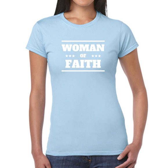 Womens Graphic T-shirt Woman of Faith - Image 35