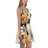 Womens Skater Dress - Floral Blue Print - Image 5