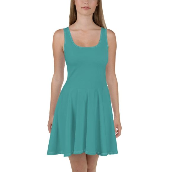 Womens Skater Dress - Teal Green - Image 2