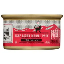 I&LOVE&YOU: Cat Food Beef Right Meow in Can, 3 oz