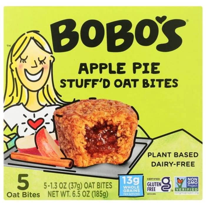 BOBOS OAT BARS: Apple Pie Stuffed Oat Bites 5 Bars, 6.5 oz