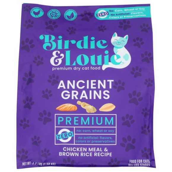 BIRDIE & LOUIE: Chicken Meal and Brown Rice Recipe Dry Cat Food, 3.5 lb