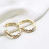 Medium Thick Hammered 18K Gold Hoops
