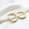 Medium Thick Hammered 18K Gold Hoops