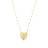 Crumbled Heart Charm Box Chain Necklace (F209)