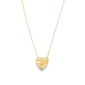 Crumbled Heart Charm Box Chain Necklace (F209)