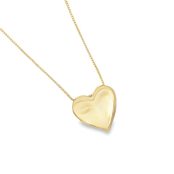 Crumbled Heart Charm Box Chain Necklace (F209) - Image 2