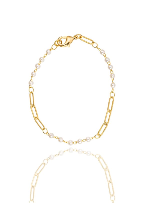 Textured Paperclip & Pearl Charm Necklace - Image 4